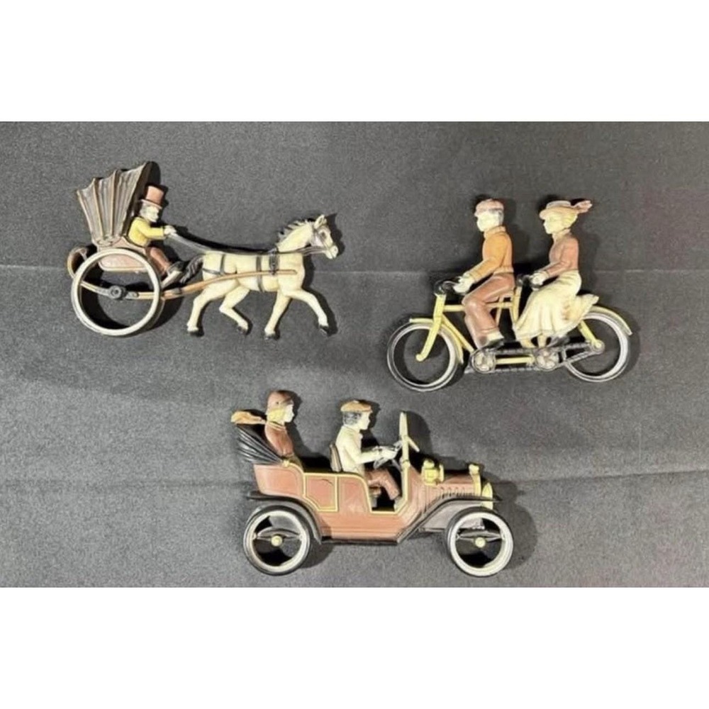 1975 Vintage HOMCO #7357, #7358, #7359 1920s AUTOMOBILES Decor Wall Plaques